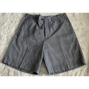 Nat Nast Mens Golf Shorts Blue Plaid Size 34 With 9” Inseam.